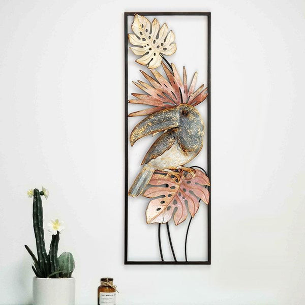 Sculptures & Figurines Modern Wrought Iron 3D Flower Or Birds Hanging Wall Decorations Home