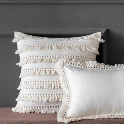 Cushions & Decorative Pillows Linen And Cotton Neutral Fringe Cushion Covers Home Decor