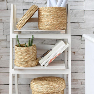 Storage Bins & Baskets Set Of 3 Handmade Seagrass Woven Storage Baskets With Lid