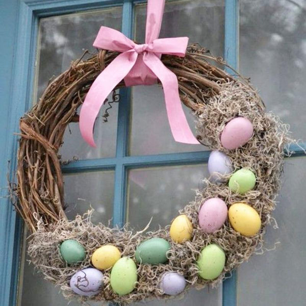 Diy Easter Craft Garland Wreath Decoration Rattan Wall Hanging