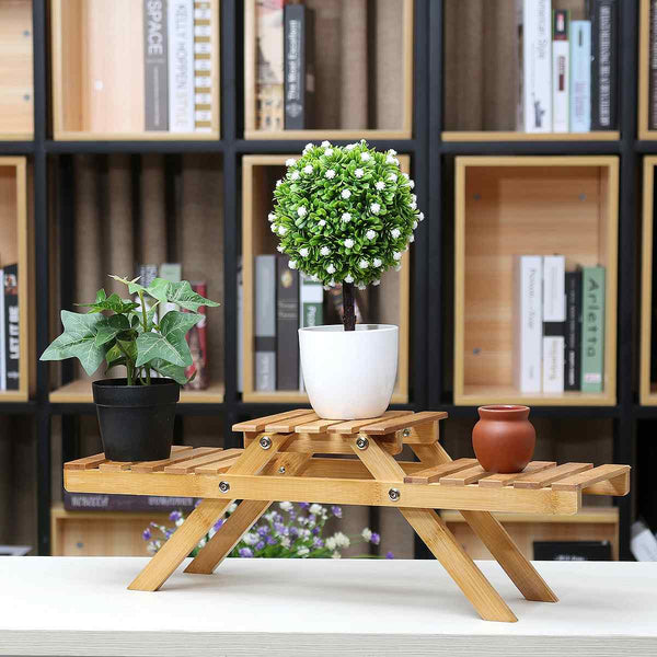 Plant Stands Bamboo Plant Flower Shelf Stand Indoor Or Outdoor Pot Rack Holder Home Decor