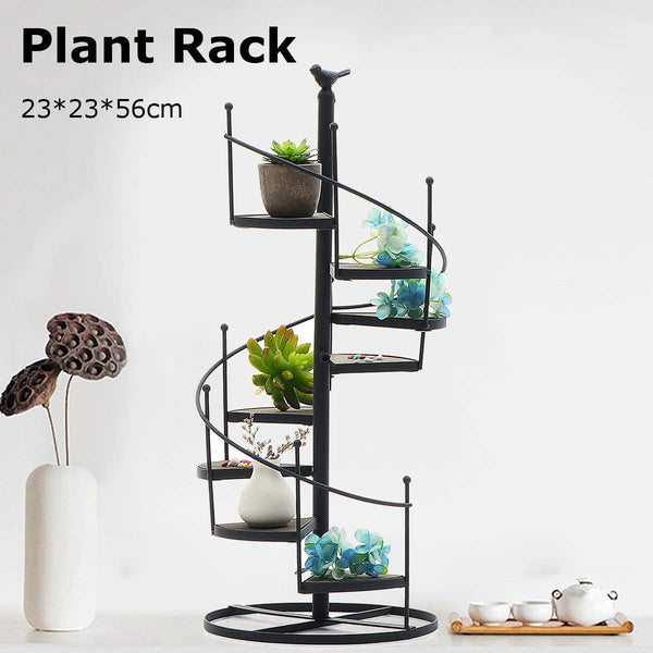 Plant Stands Modern Decorative Spiral Stair Shape Iron Plant Rack Stand