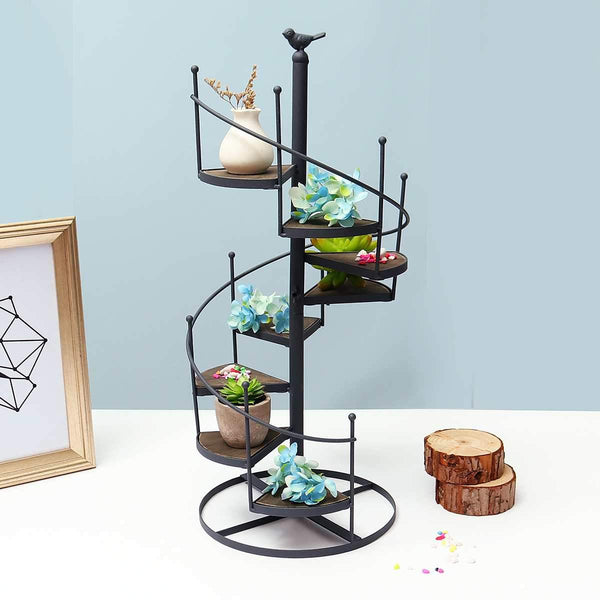 Plant Stands Modern Decorative Spiral Stair Shape Iron Plant Rack Stand