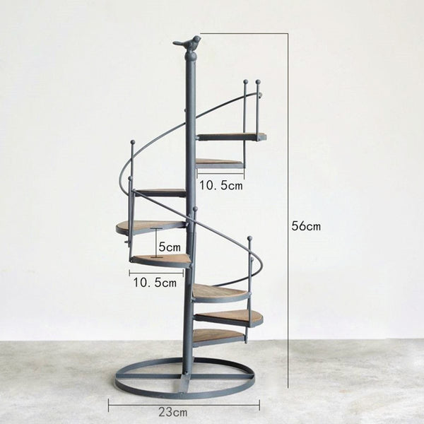 Plant Stands Modern Decorative Spiral Stair Shape Iron Plant Rack Stand