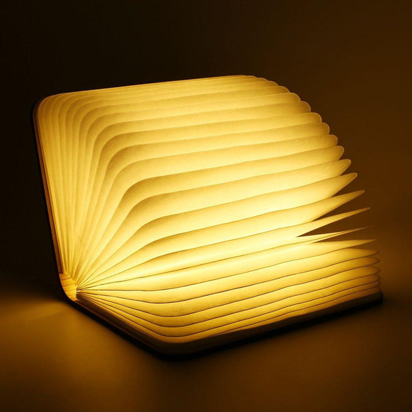 Usb Rechargeable Led Foldable Wooden Book Lamp Night Light Desk