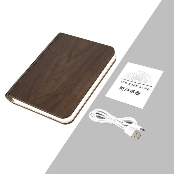 Usb Rechargeable Led Foldable Wooden Book Lamp Night Light Desk