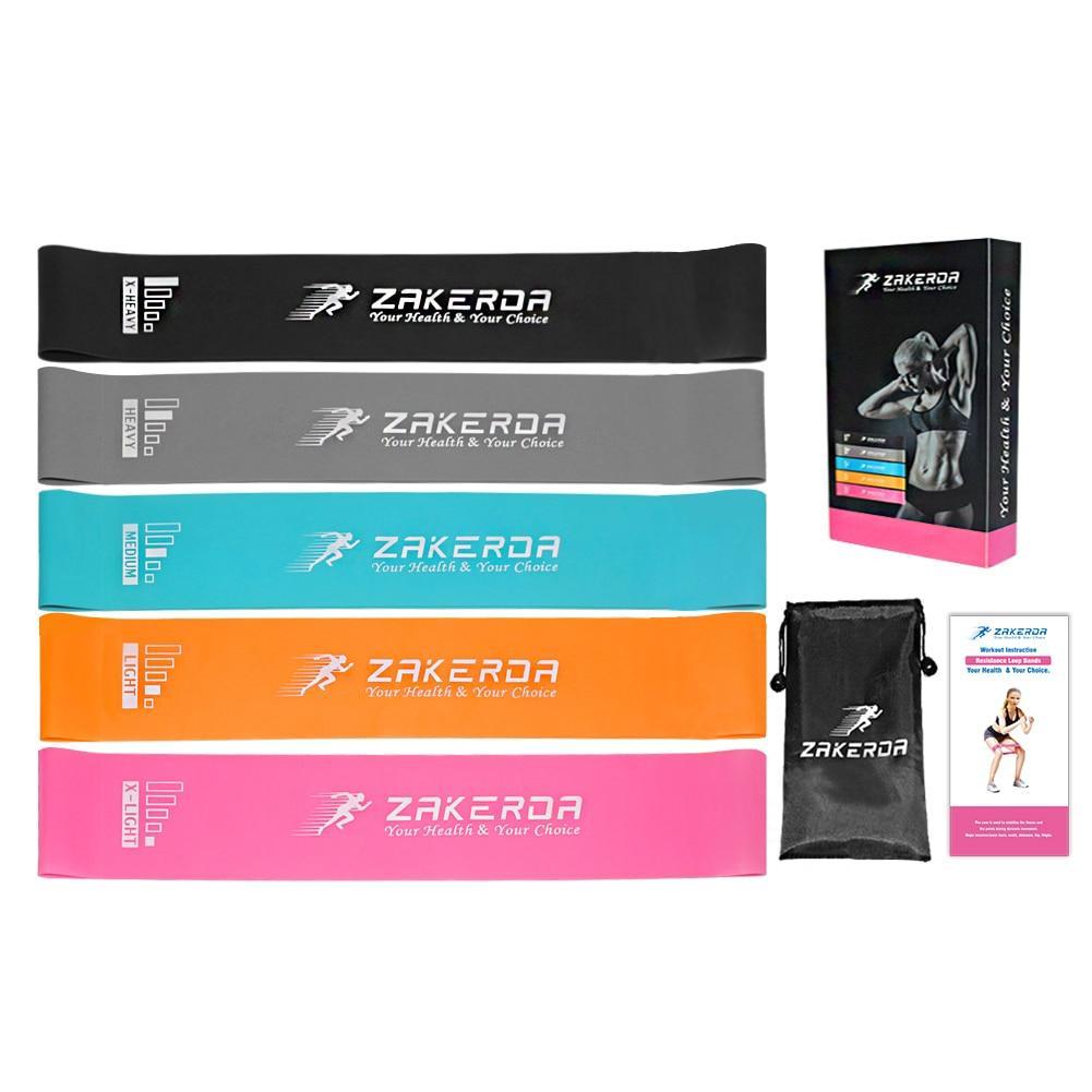 Resistance Trainers Yoga Crossfit Latex Resistance Bands Set Of 5 Fitness Training Home Gym Workout Equipment