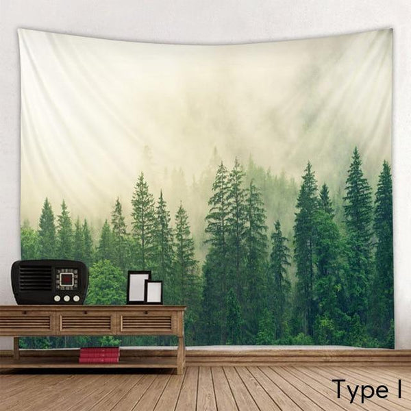 Beautiful Printed Natural Forest Large Wall Tapestry Bohemian Art