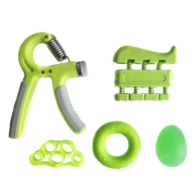 5Pc Hand And Finger Strength Kit Grips Exerciser Therapy Ball