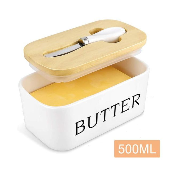 Nordic Ceramic Butter Dish With Lid And Knife
