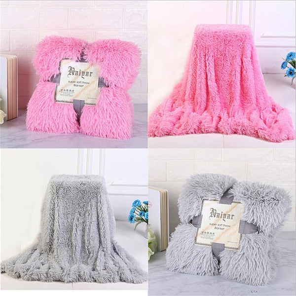 Blankets 160Cm X 130Cm Soft Fluffy Shaggy Warm Blanket Bedspread Throw