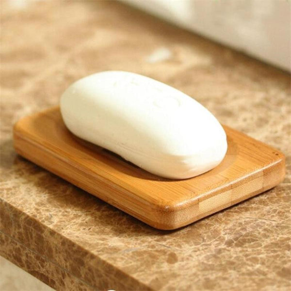 Soap Dishes & Dispensers Wooden Natural Bamboo Soap Dish Holder Bathroom Accessories