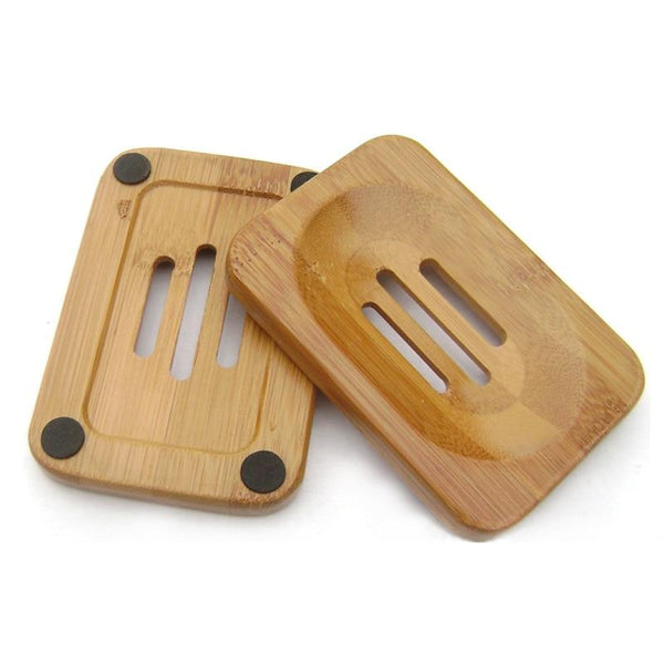 Soap Dishes & Dispensers Wooden Natural Bamboo Soap Dish Holder Bathroom Accessories