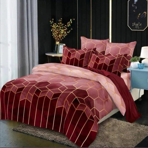 Quilt Covers Hexagon Pattern Bedding Set With Quilt Cover And Pillowcases