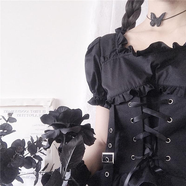 Victorian Renaissance Black Gothic Lolita Dress Women