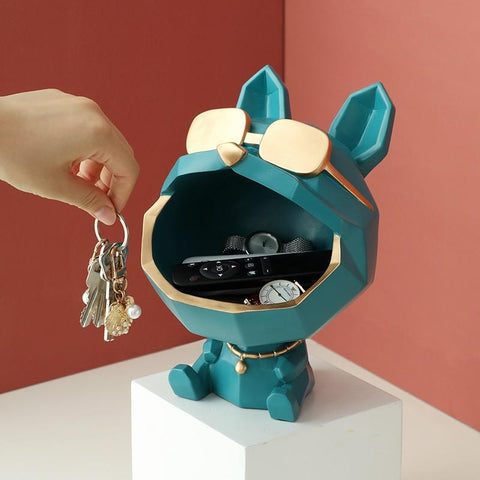 Cool Dog Key Holder Home Storage Resin Sculpture