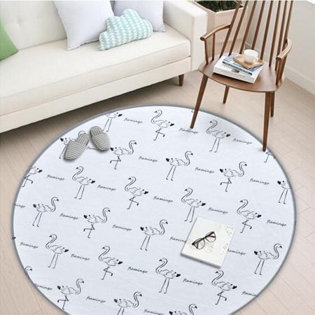 Rugs Modern Nordic Round Gray Patterned Rug Non Slip Floor Mat