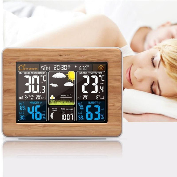 Digital Weather Station Wireless Sensor Lcd Display Alarm Clock Barometer Thermometer Hygrometer