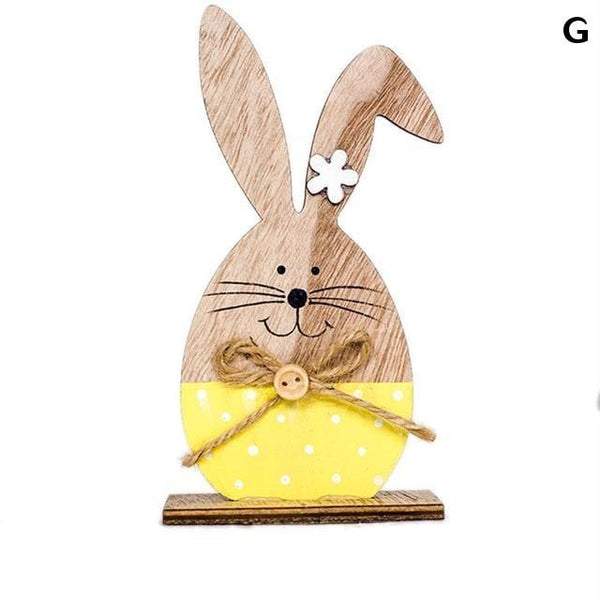 Seasonal Decorations Wooden Easter Bunnies Rabbit Decorations Desktop Ornaments