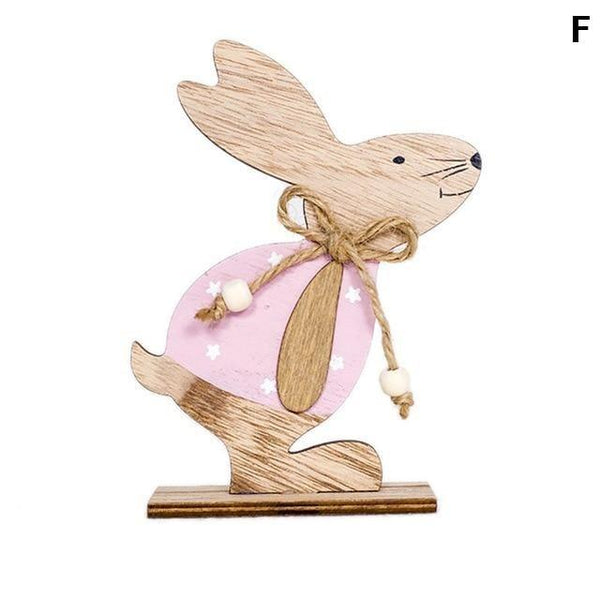 Seasonal Decorations Wooden Easter Bunnies Rabbit Decorations Desktop Ornaments