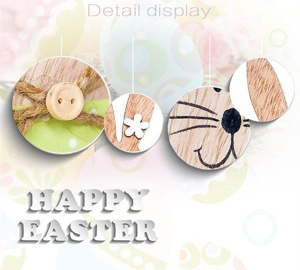 Wooden Easter Bunnies Rabbit Decorations Desktop Ornaments