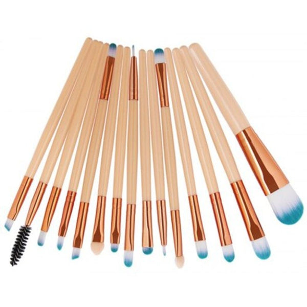 Brushes Professional 15Pcs High Quality Fiber Hair Cosmetic Makeup Brush Set Complexion