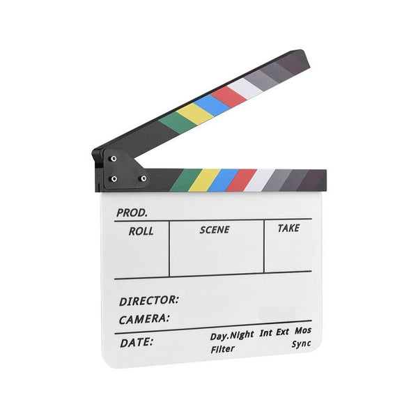 Movie Camera Accessories Professional Acrylic Clapboard Dry Erase Tv Film Movie Director Cut Action Scene Clapper Board Slate With Marker Pen