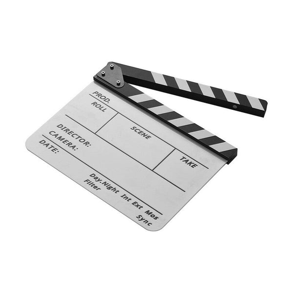 Movie Camera Accessories Professional Acrylic Clapboard Dry Erase Tv Film Movie Director Cut Action Scene Clapper Board Slate With Marker Pen Eraser W