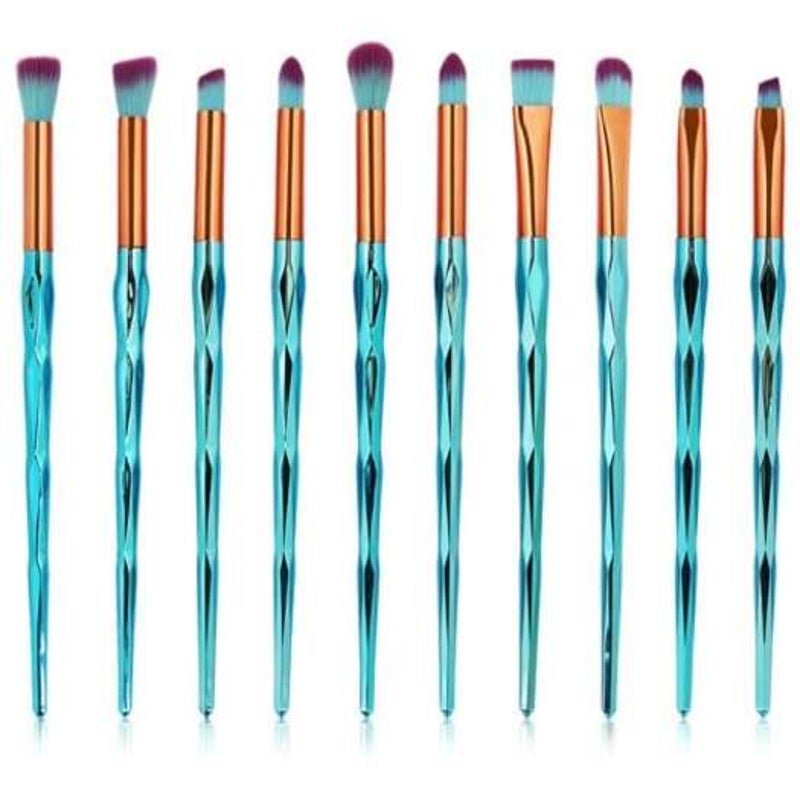 Brushes Professional Zircon Pattern Ultra Soft Eye Makeup Brush Set Green