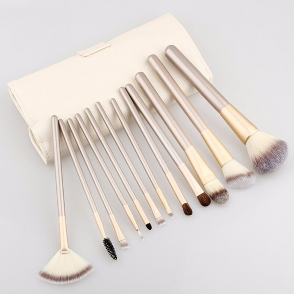 Brushes Professional 12 Pcs Wooden Make Up Brush Kit