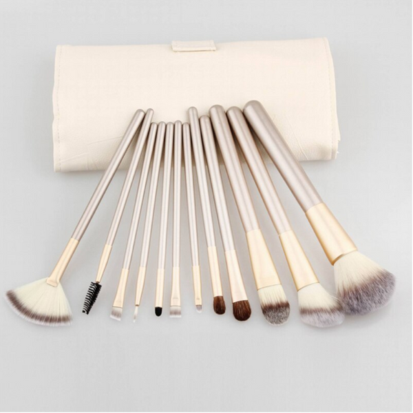 Brushes Professional 12 Pcs Wooden Make Up Brush Kit