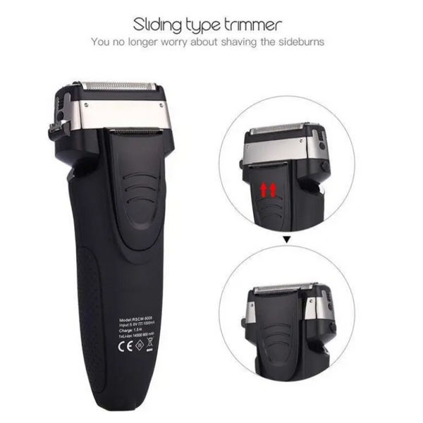 Professional Turbocharged Men's Electric Shaver 3D Floating Blade Wet Dry Usb Rechargeable Razor Fast Safe Led Beard Trimmer