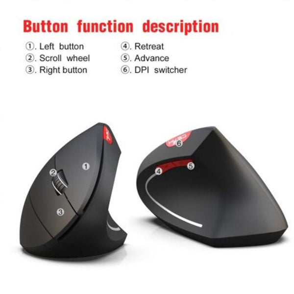 Mice, Trackballs & Touchpads Professional Gaming Mouse Wireless Bluetooth 3.0 Ergonomic Design Vertical Black