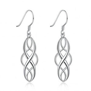 Earrings Pte S9252 Color Electroplating Simple Twisted Geometric Shape Earhook Silver