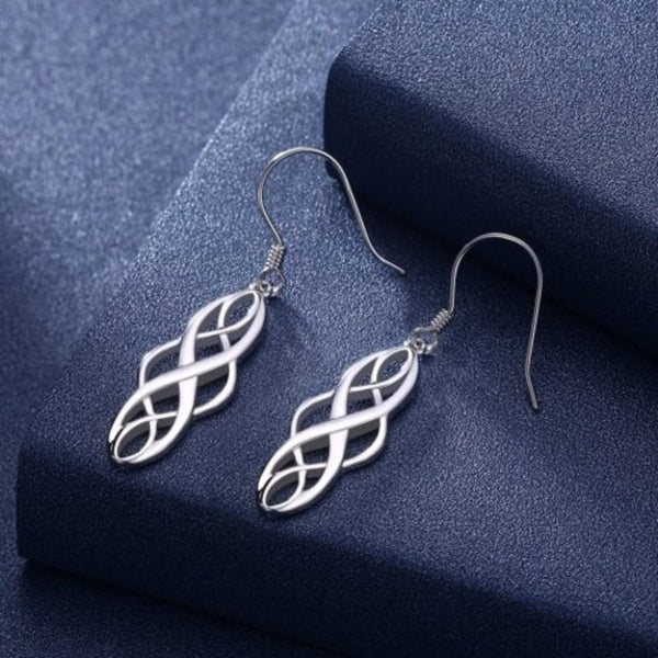 Earrings Pte S9252 Color Electroplating Simple Twisted Geometric Shape Earhook Silver