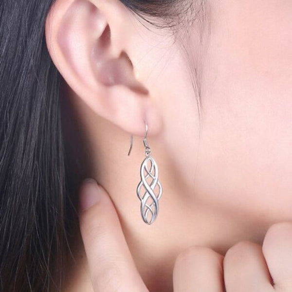 Earrings Pte S9252 Color Electroplating Simple Twisted Geometric Shape Earhook Silver