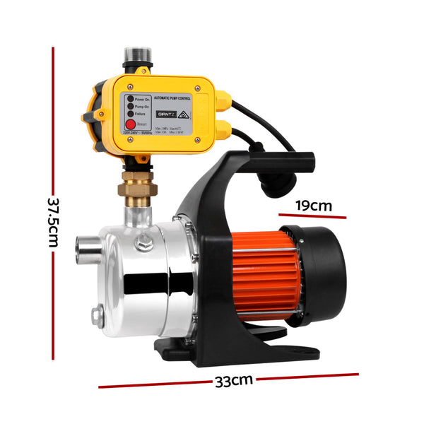 Water Pumps & Pressure Tanks Giantz 1500W High Pressure Garden Water Pump With Auto Controller