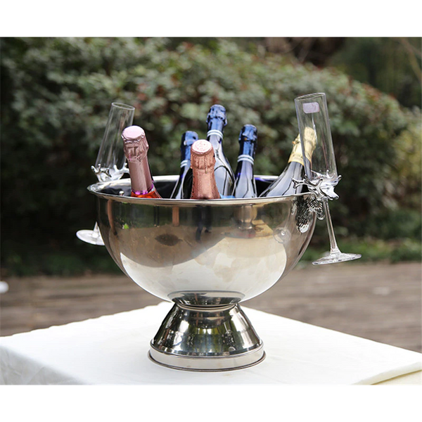 Punch Bowl With Deer Head Bucket Champagne 304 Stainless Steel Ice