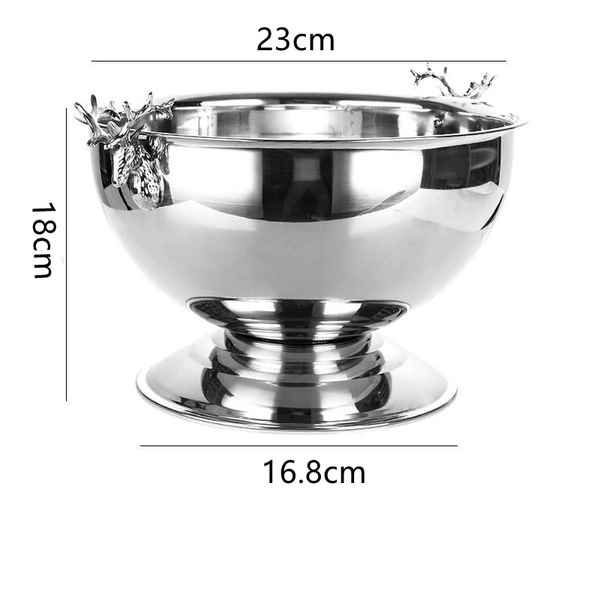 Punch Bowl With Deer Head Bucket Champagne 304 Stainless Steel Ice
