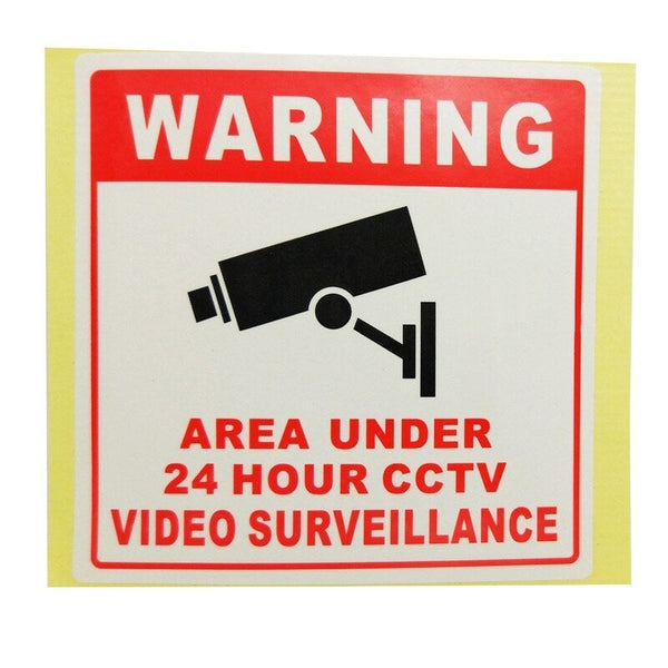 Security Signs & Decals Pvc Home Cctv Video Surveillance Security Camera Alarm Sticker Redu0026black