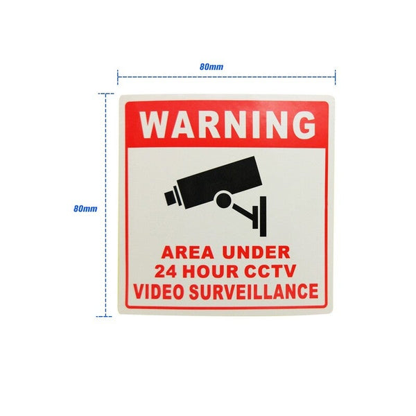 Pvc Home Cctv Video Surveillance Security Camera Alarm Sticker Redu0026black