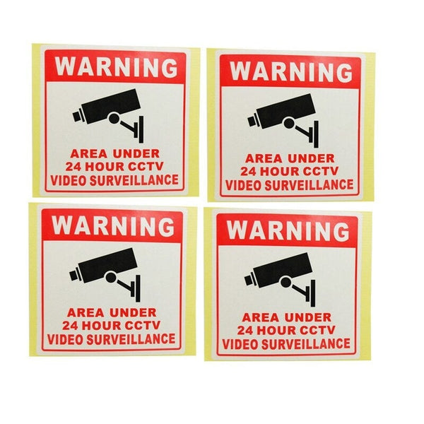 Pvc Home Cctv Video Surveillance Security Camera Alarm Sticker Redu0026black