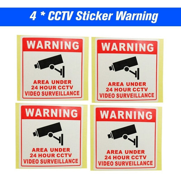 Security Signs & Decals Pvc Home Cctv Video Surveillance Security Camera Alarm Sticker Redu0026black