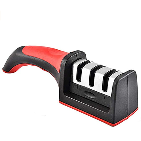 Sharpeners Quick Sharpener Professional 3 Stages Knife Grinder Non Slip Silicone Rubber Kitchen Tools Red