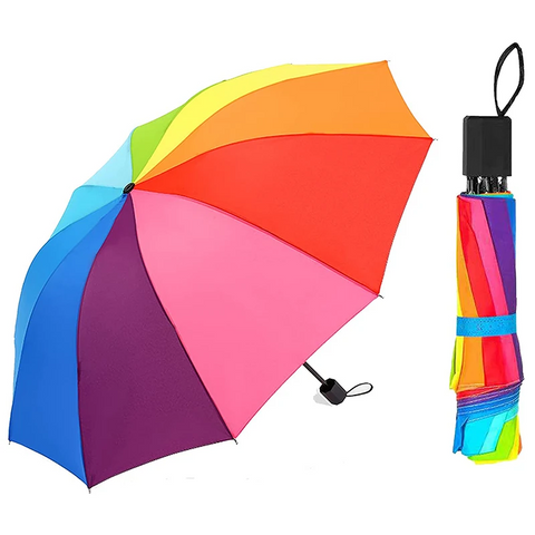 Gloves & Mittens Rainbow Fold Umbrella For Adults And Children Creative Three Folding Design