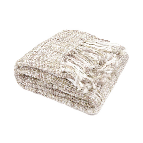 Rans Oslo Knitted Weave Throw 127X152cm - Natural Beauty
