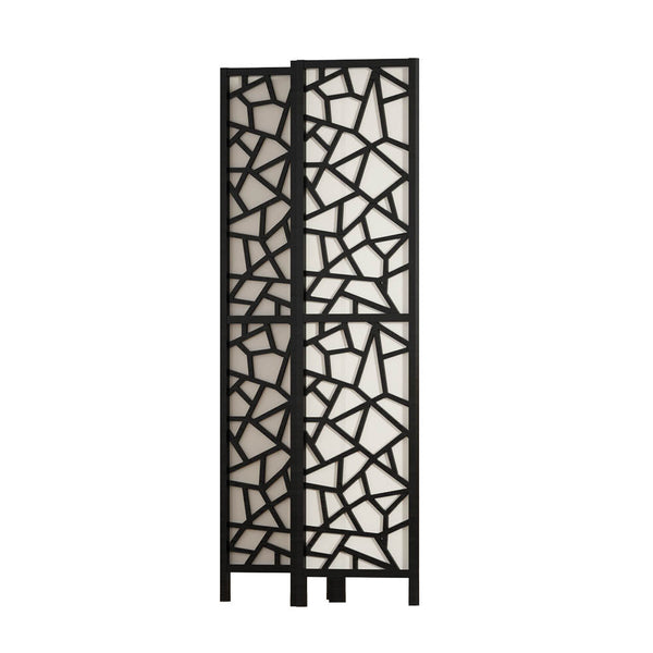 Screens & Room Dividers Artiss Clover Room Divider Screen Privacy Wood Dividers Stand 4 Panel Black