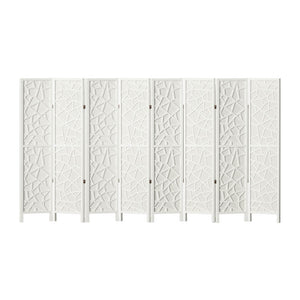 Screens & Room Dividers Artiss Clover Room Divider Screen Privacy Wood Dividers Stand 8 Panel White