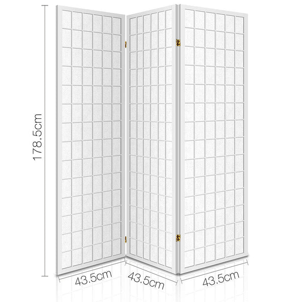 Screens & Room Dividers Artiss Room Divider Screen Wood Timber Dividers Fold Stand Wide White 3 Panel