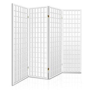 Screens & Room Dividers Artiss Room Divider Screen Wood Timber Dividers Fold Stand Wide White 4 Panel